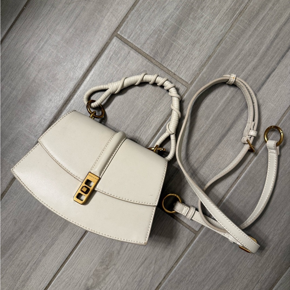 charles keith structed Cream/off-white handbag/crossbody